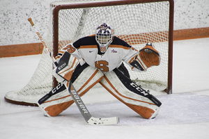 Abbey Miller notched 14 saves in a big win over Mercyhurst. 